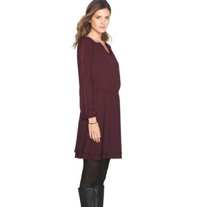 WHBM Plum Layered Skirt Dress - 6P